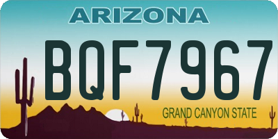 AZ license plate BQF7967