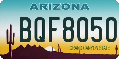 AZ license plate BQF8050