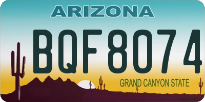 AZ license plate BQF8074