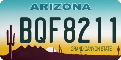 AZ license plate BQF8211