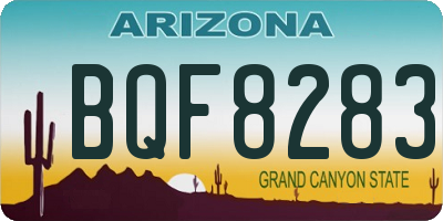 AZ license plate BQF8283
