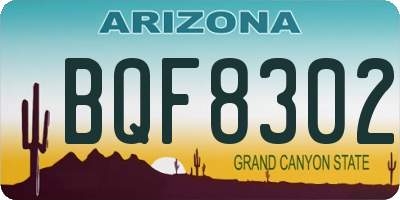 AZ license plate BQF8302
