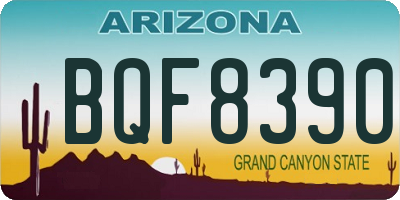 AZ license plate BQF8390
