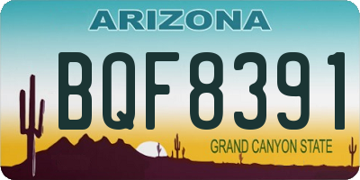 AZ license plate BQF8391