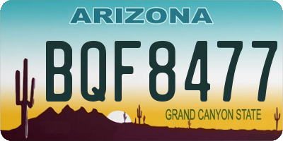 AZ license plate BQF8477