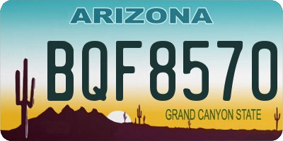 AZ license plate BQF8570
