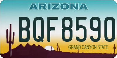 AZ license plate BQF8590