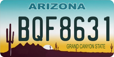 AZ license plate BQF8631