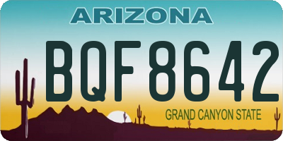 AZ license plate BQF8642