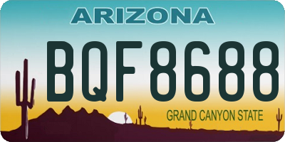 AZ license plate BQF8688