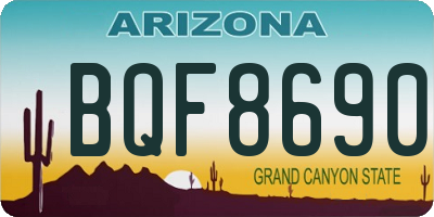 AZ license plate BQF8690
