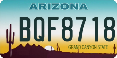 AZ license plate BQF8718