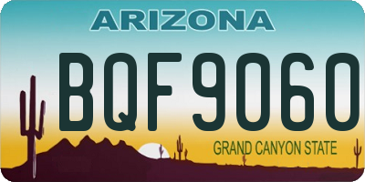 AZ license plate BQF9060