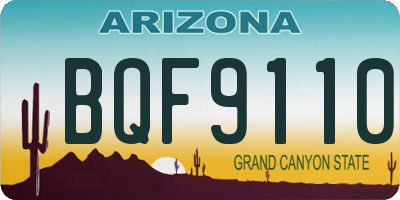 AZ license plate BQF9110
