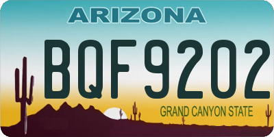 AZ license plate BQF9202