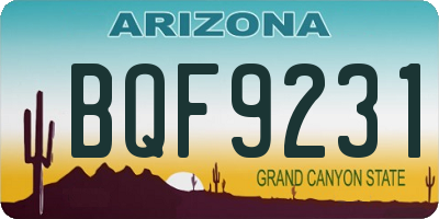 AZ license plate BQF9231