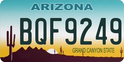 AZ license plate BQF9249