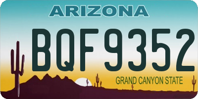 AZ license plate BQF9352