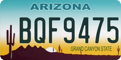AZ license plate BQF9475