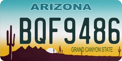 AZ license plate BQF9486