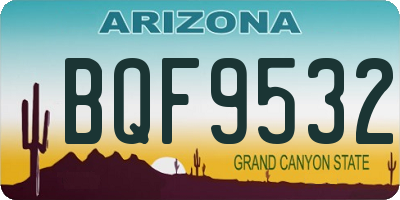 AZ license plate BQF9532