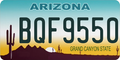AZ license plate BQF9550