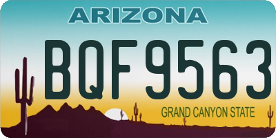 AZ license plate BQF9563