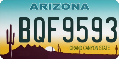 AZ license plate BQF9593