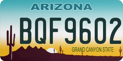 AZ license plate BQF9602