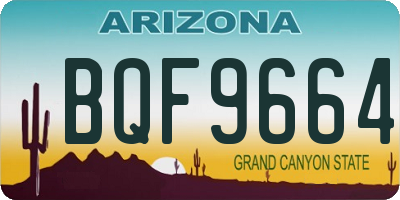 AZ license plate BQF9664