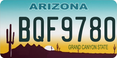 AZ license plate BQF9780