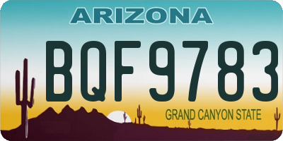 AZ license plate BQF9783