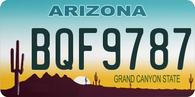 AZ license plate BQF9787