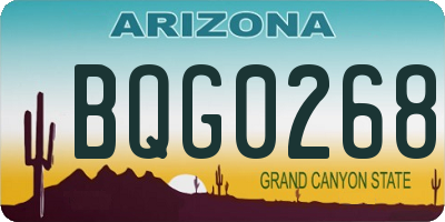 AZ license plate BQG0268