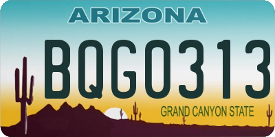 AZ license plate BQG0313
