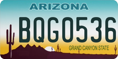 AZ license plate BQG0536