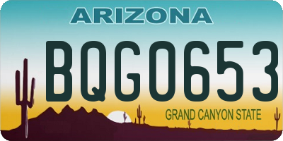 AZ license plate BQG0653