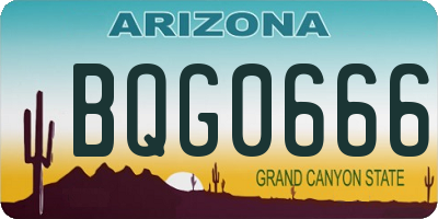 AZ license plate BQG0666
