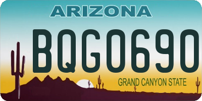 AZ license plate BQG0690