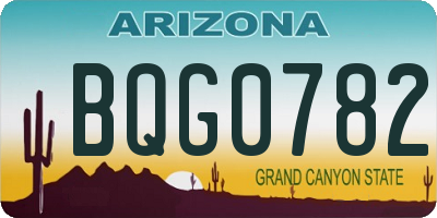 AZ license plate BQG0782
