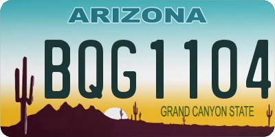 AZ license plate BQG1104