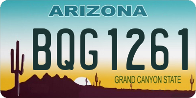 AZ license plate BQG1261