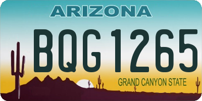 AZ license plate BQG1265