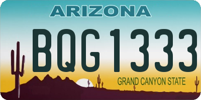 AZ license plate BQG1333