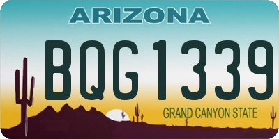 AZ license plate BQG1339
