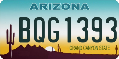 AZ license plate BQG1393