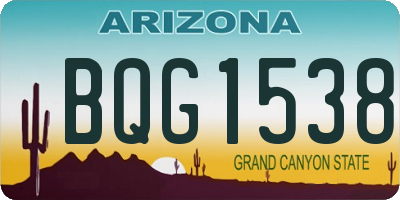 AZ license plate BQG1538