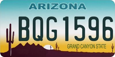 AZ license plate BQG1596