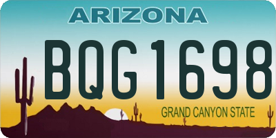 AZ license plate BQG1698