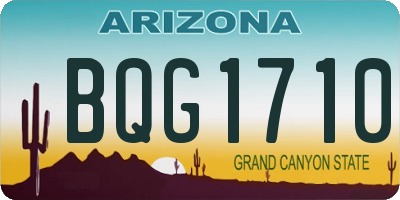 AZ license plate BQG1710